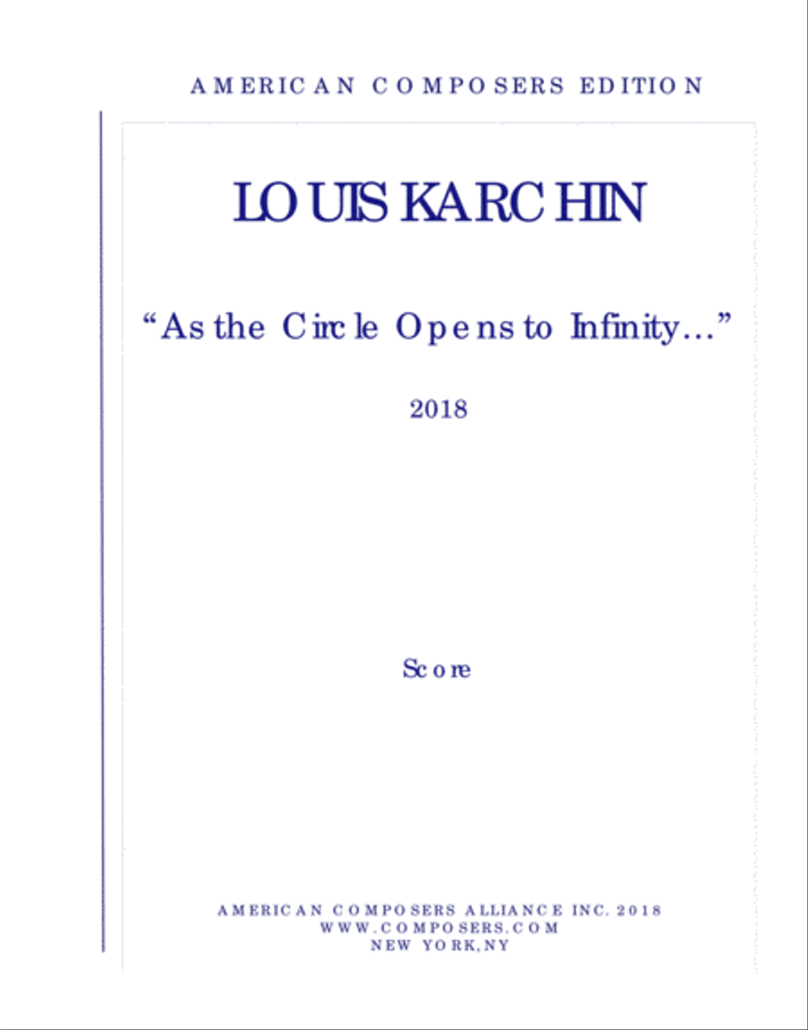 [Karchin] As the Circle Opens to Infinity... Large Ensemble scores gallery preview page 1