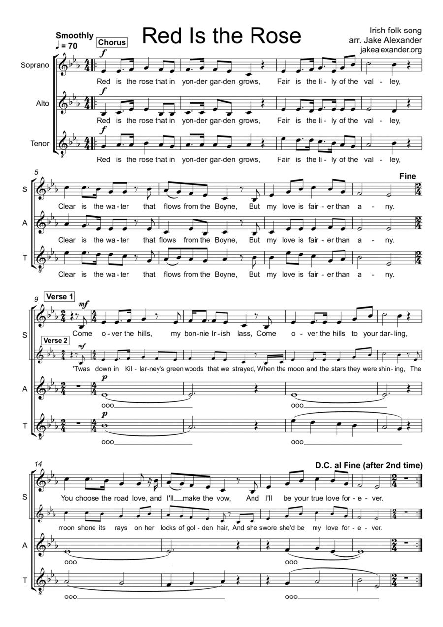 Red Is the Rose - SAT a cappella SAT scores gallery preview page 1