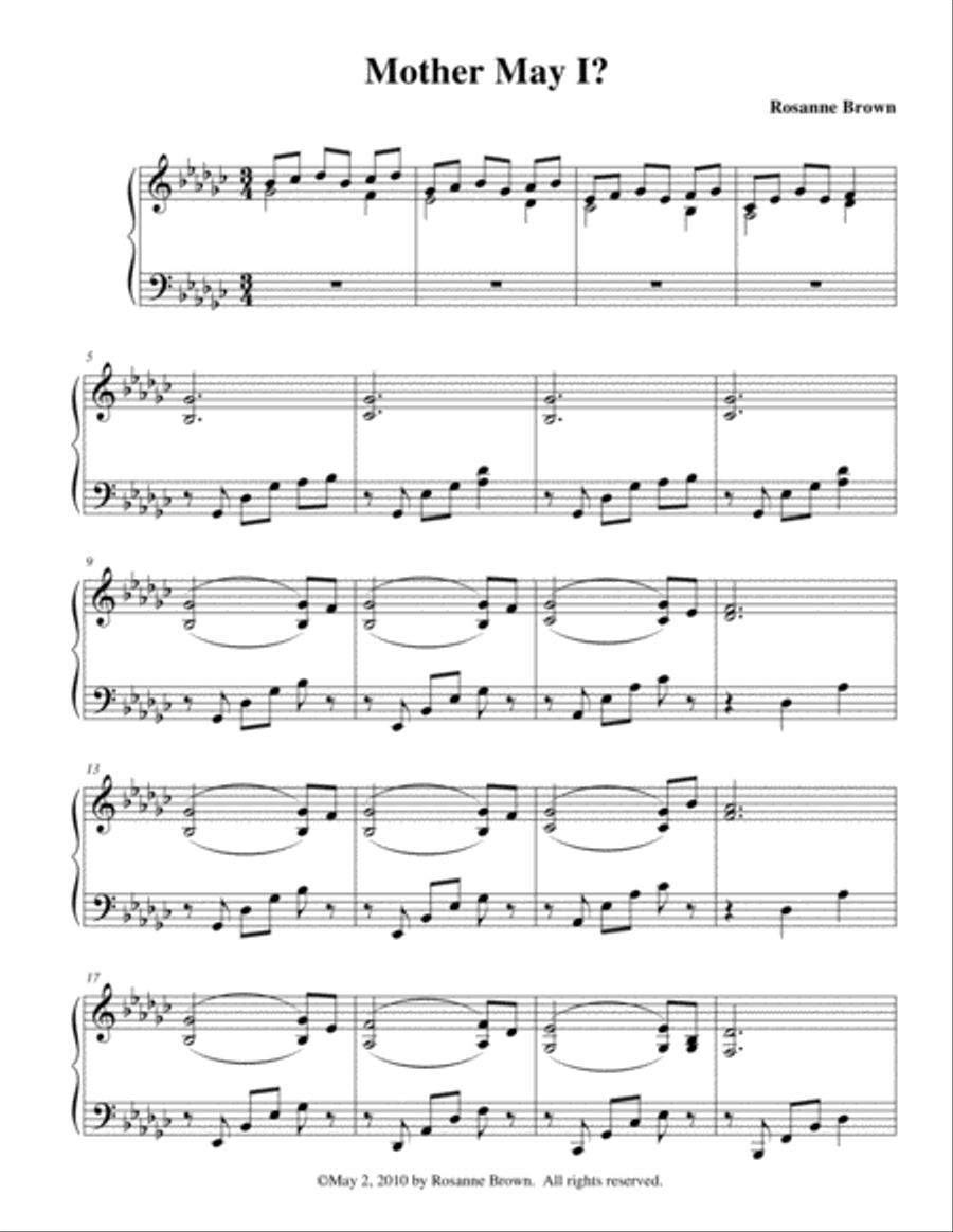 Mother, May I? Piano Method scores gallery preview page 1