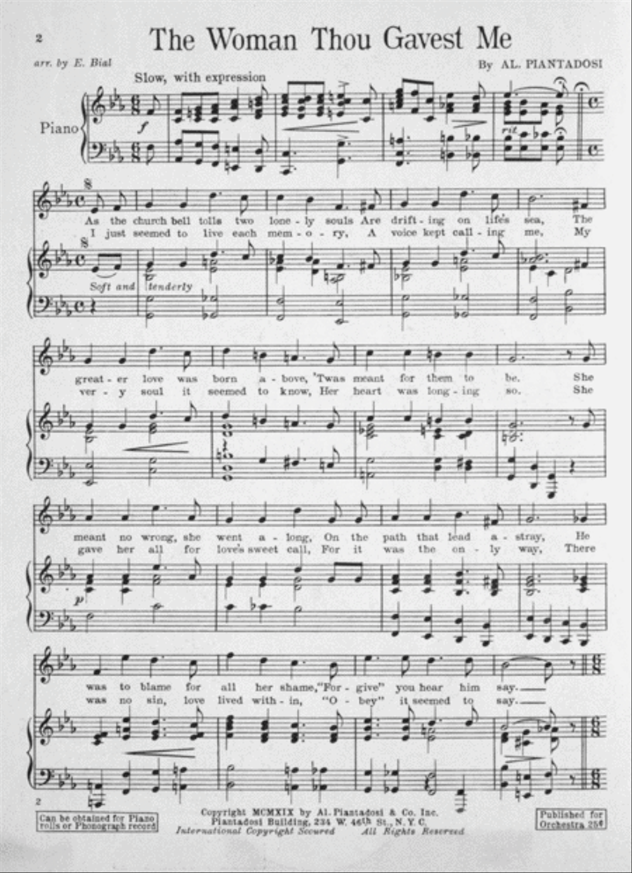 The Woman Thou Gavest Me Voice scores gallery preview page 2