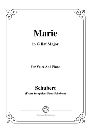 Book cover for Schubert-Marie,in G flat Major,for Voice&Piano