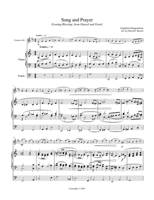 Song and Prayer (from Hansel and Gretel) for Clarinet and Organ