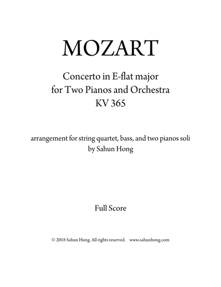 Mozart: Concerto for Two Pianos K.365 for string ensemble and piano