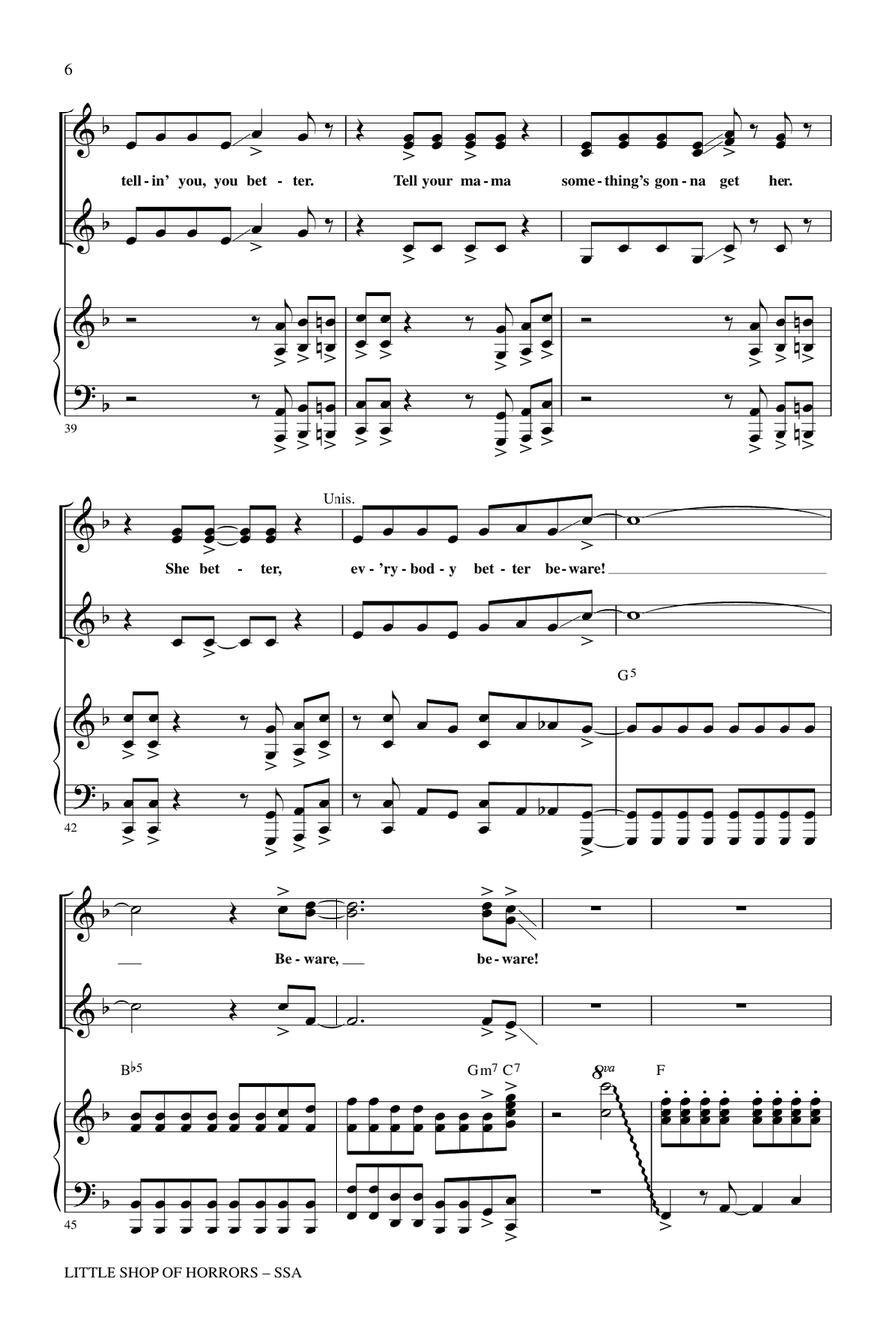 Little Shop Of Horrors (from Little Shop of Horrors) (arr. Mark Brymer) SSA scores gallery preview page 5