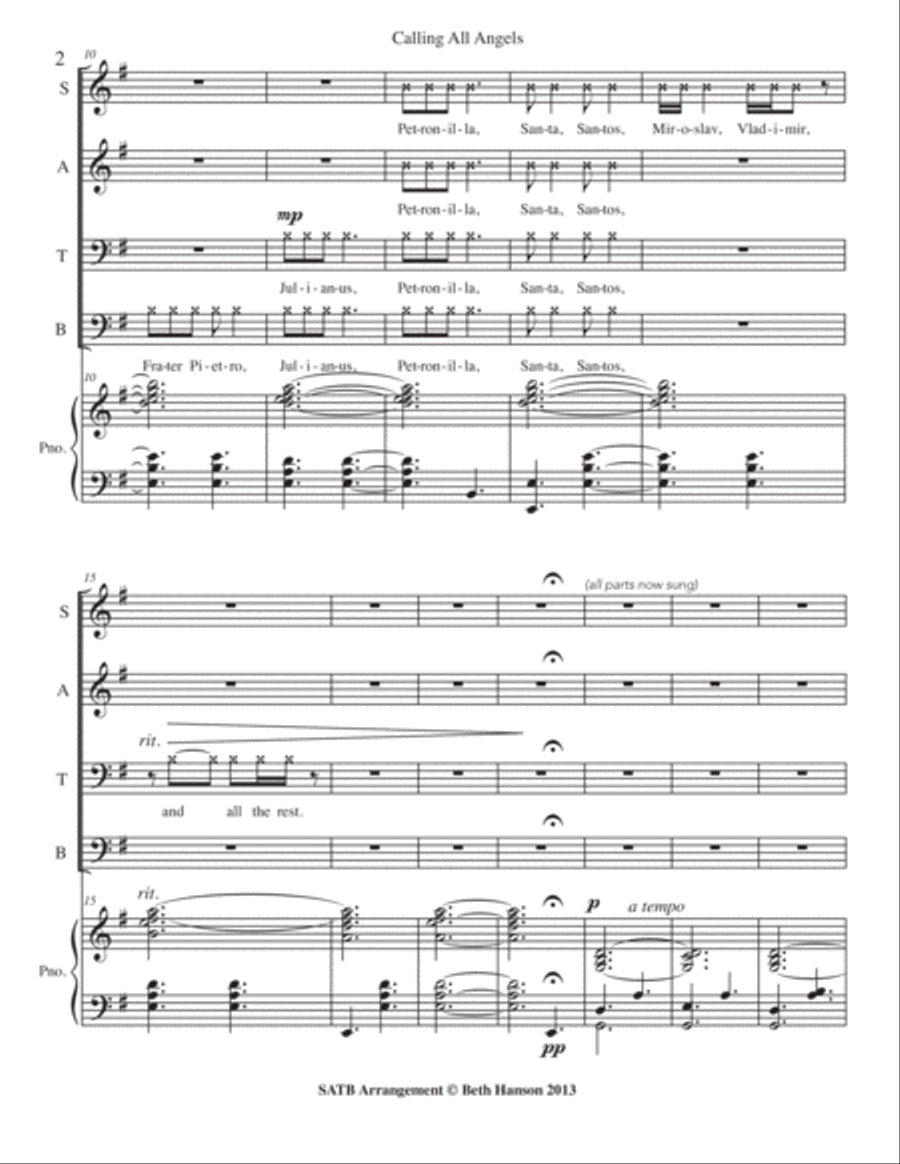 Calling All Angels 4-Part scores gallery preview page 3