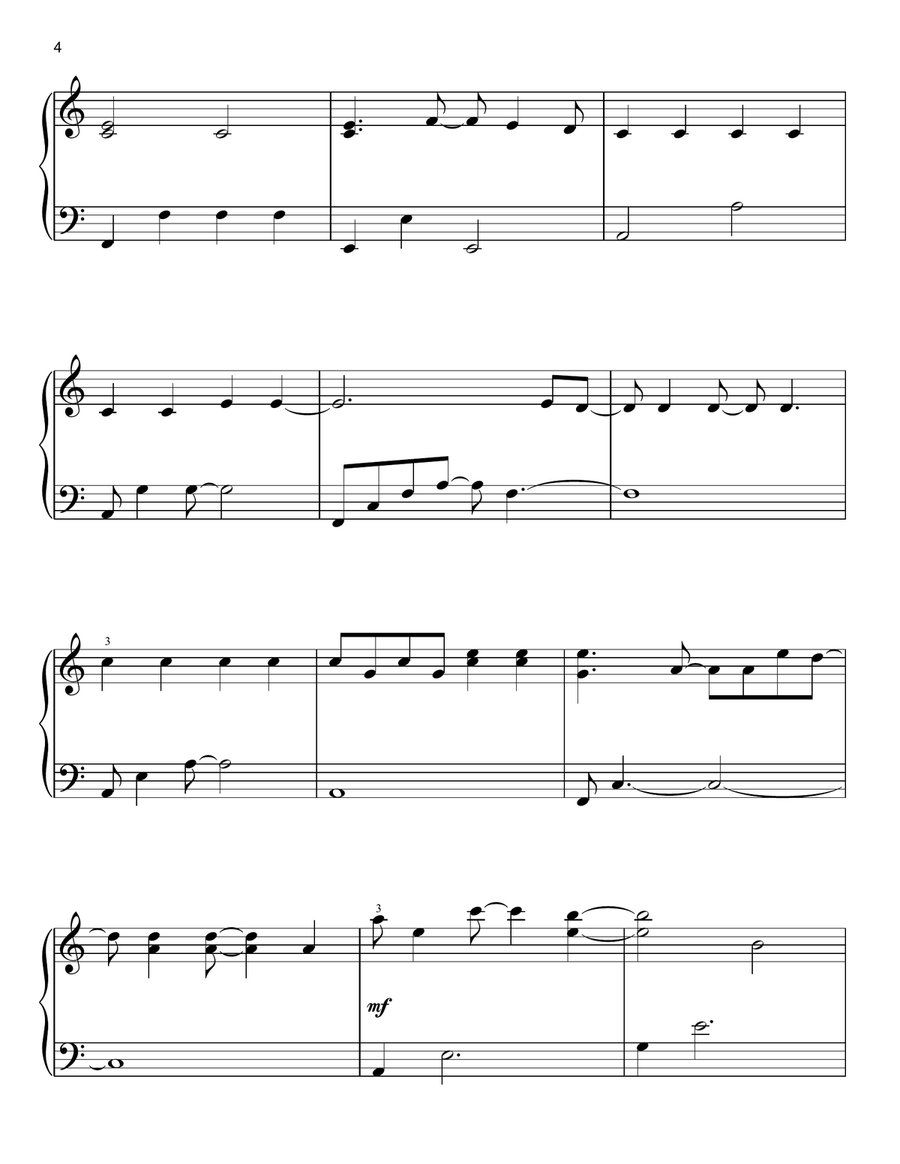 Together We Will Live Forever (from The Fountain) Easy Piano scores gallery preview page 4