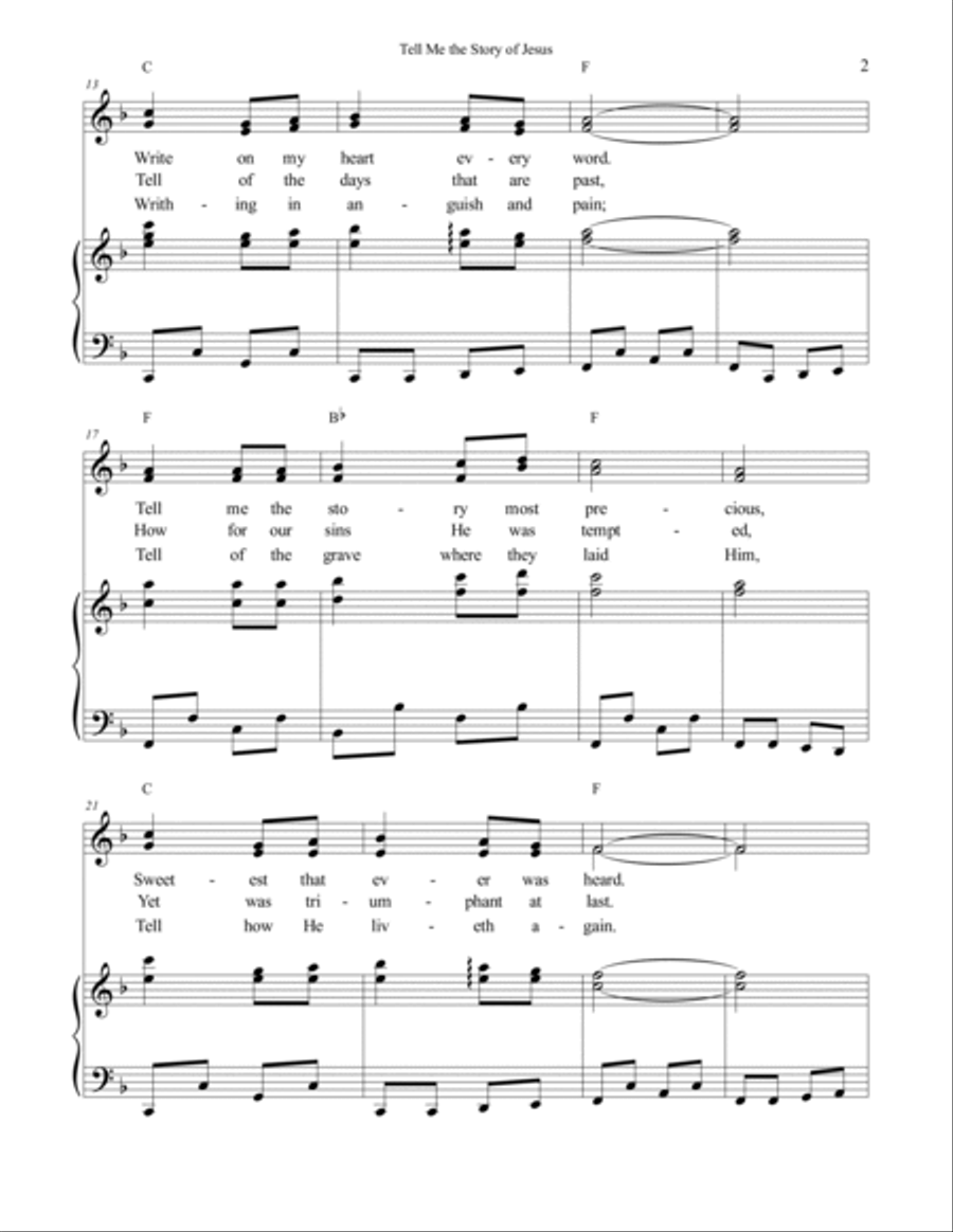 Tell Me the Story of Jesus (Bluegrass Choral) SA scores gallery preview page 2