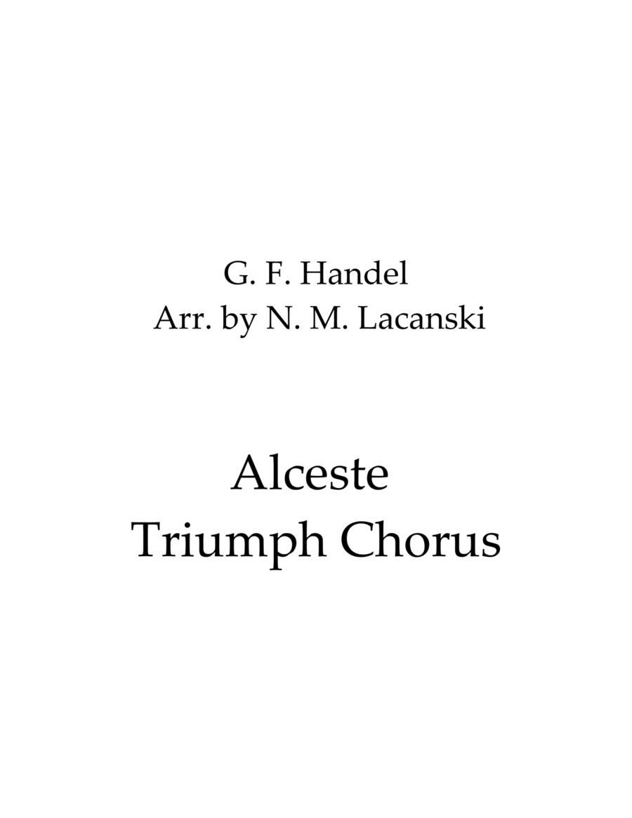 Alceste Triumph Chorus Choir scores gallery preview page 1