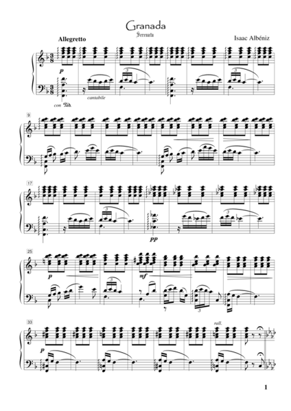 Isaac Albeniz----Granada (Serenata) Op. 47 no. 1 
