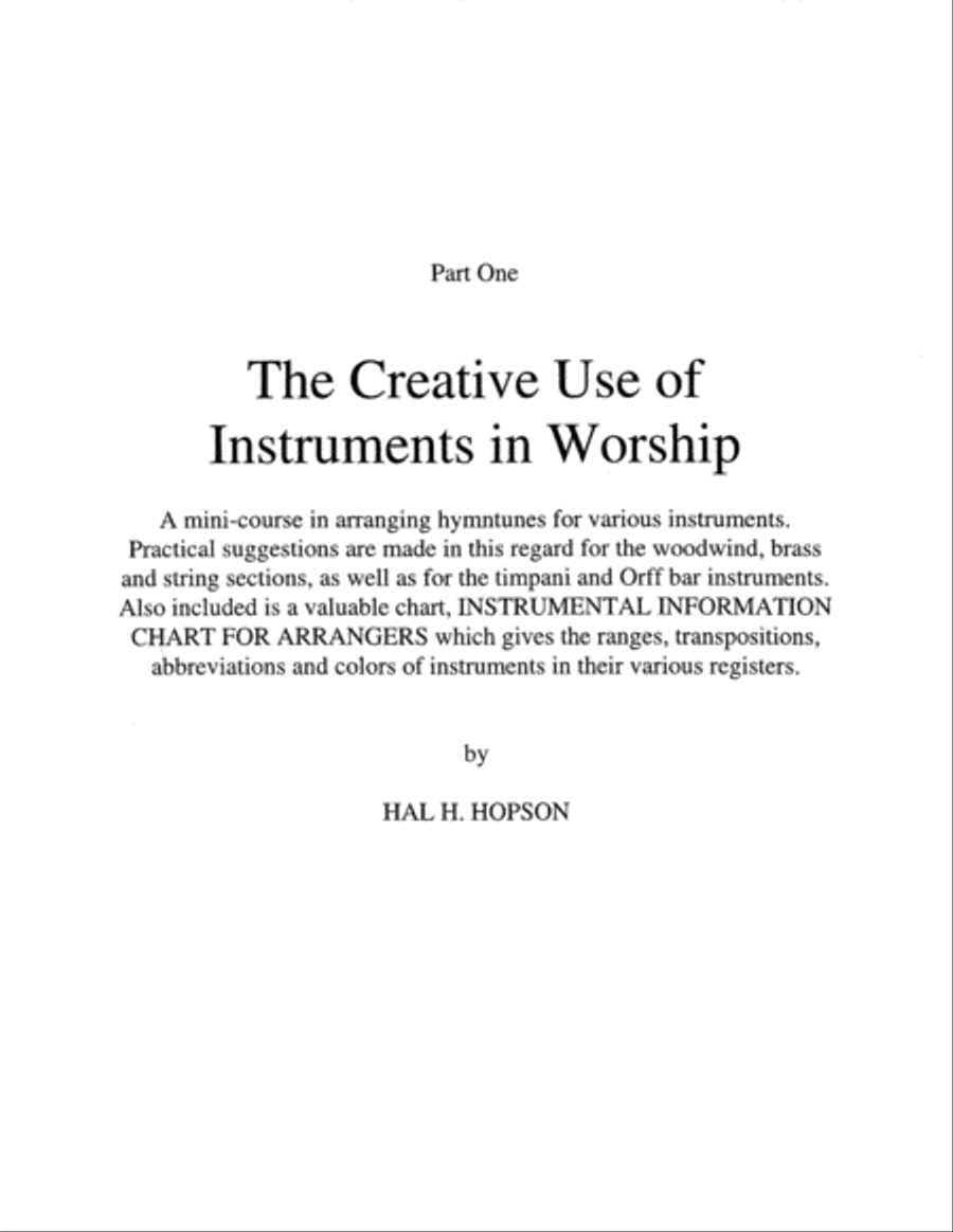 Creative Use of Instruments in Worship, The (Vol. 5)-Digital Download