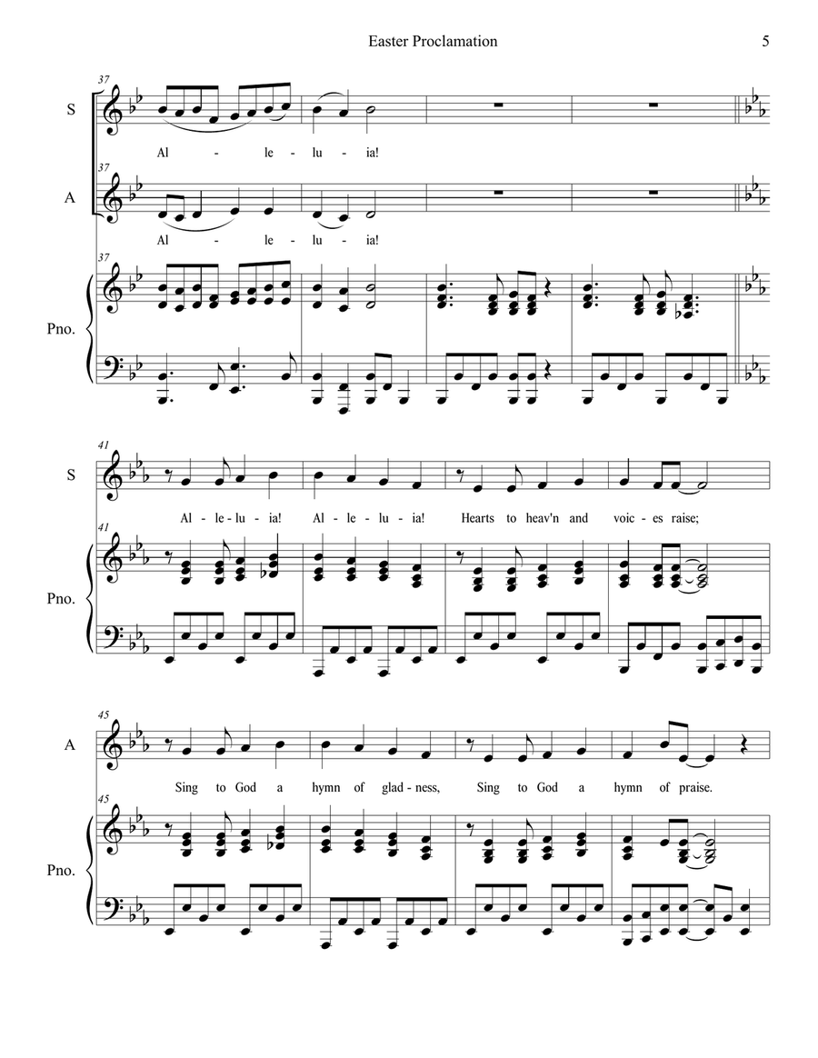 Easter Proclamation (The Risen Christ) (2-part choir - (SA) SA scores gallery preview page 5