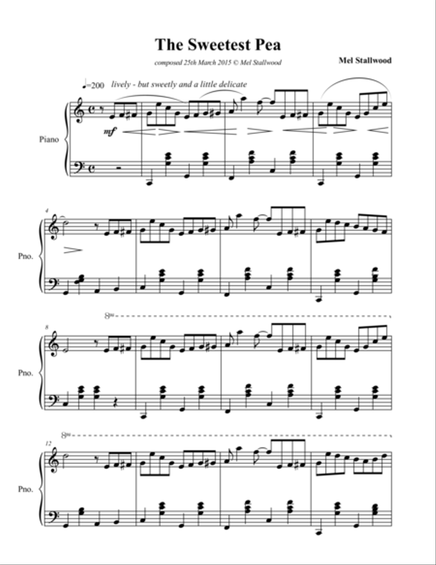 The Sweetest Pea Piano Solo scores gallery preview page 1