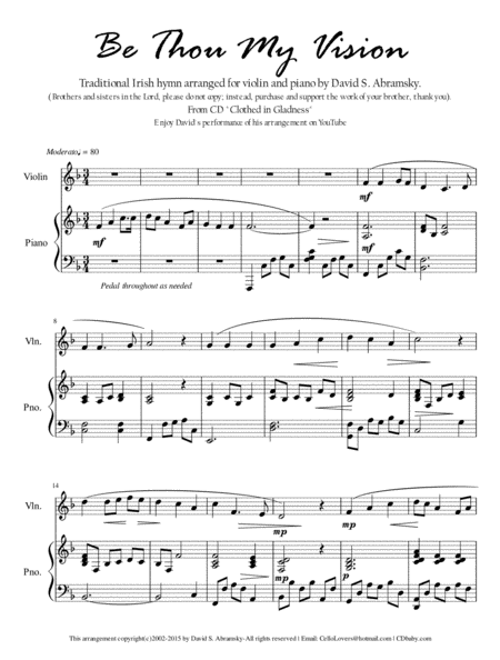 Be Thou My Vision (arr. for violin and piano) image number null