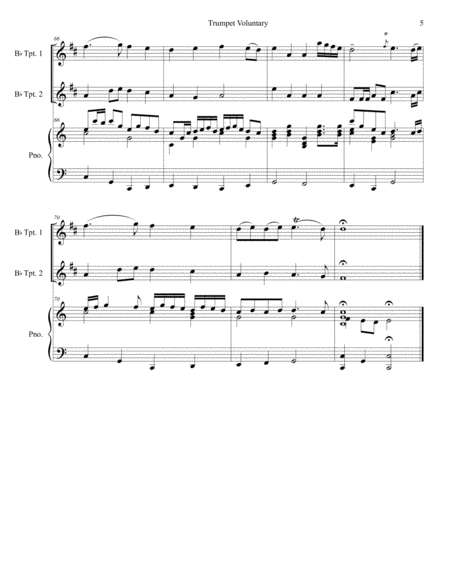 Trumpet Voluntary (Duet for Bb-Trumpet - Piano Accompaniment) image number null