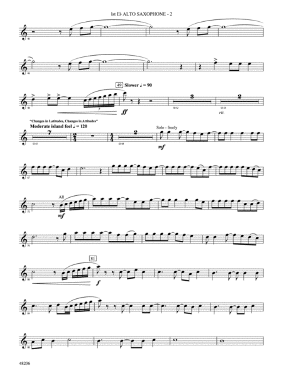 Jimmy Buffett--The Hits: E-flat Alto Saxophone Concert Band scores gallery preview page 2