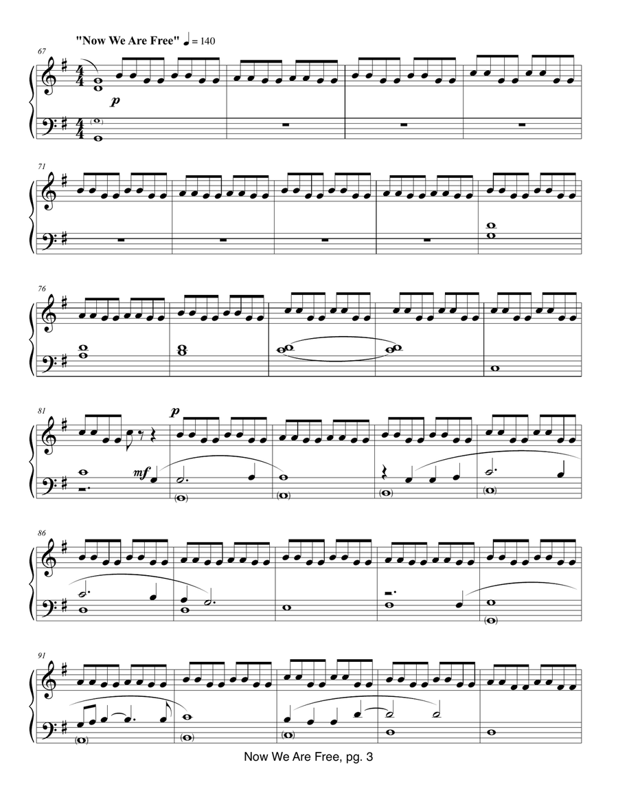 Gladiator Main Theme Part scores gallery preview page 3