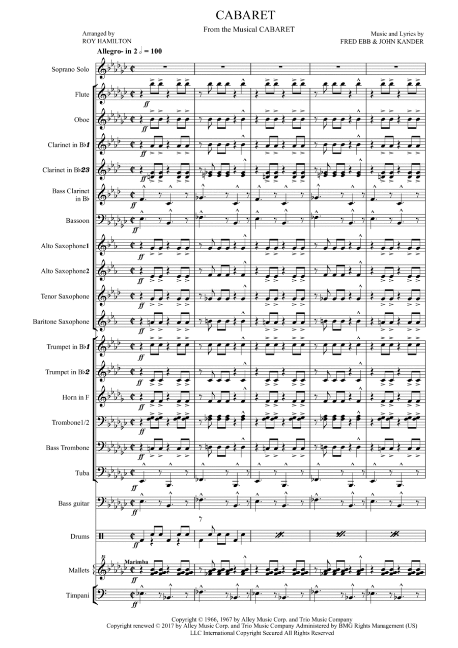 Cabaret Concert Band scores gallery preview page 1