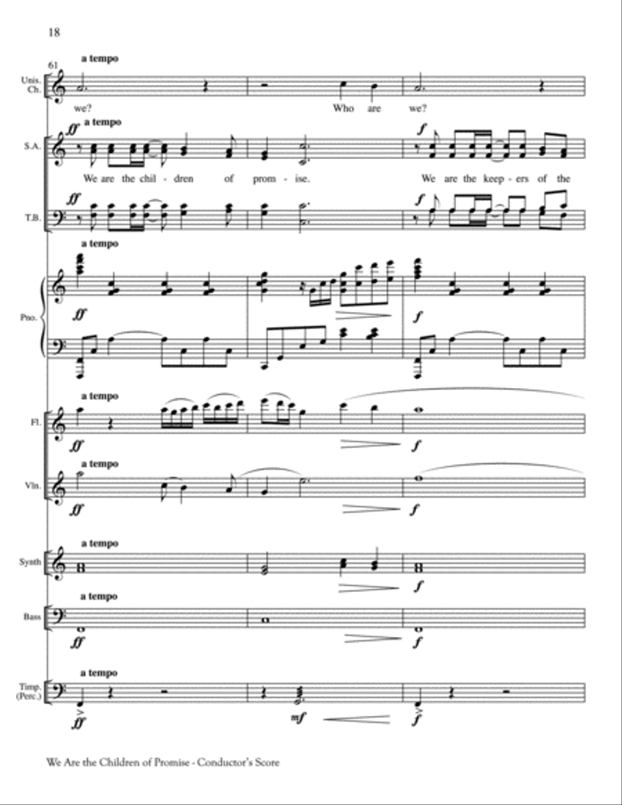 We Are the Children of Promise Unison Choir scores gallery preview page 18