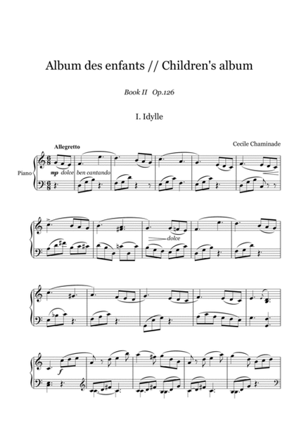 Cecile Chaminade - Album des enfants (Children's album) Book II  Op.126 - piano solo image number null