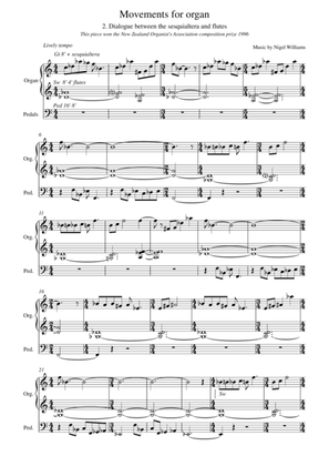 Movements for Organ 2. Dialogue between the sesquialtera and flutes, for Organ