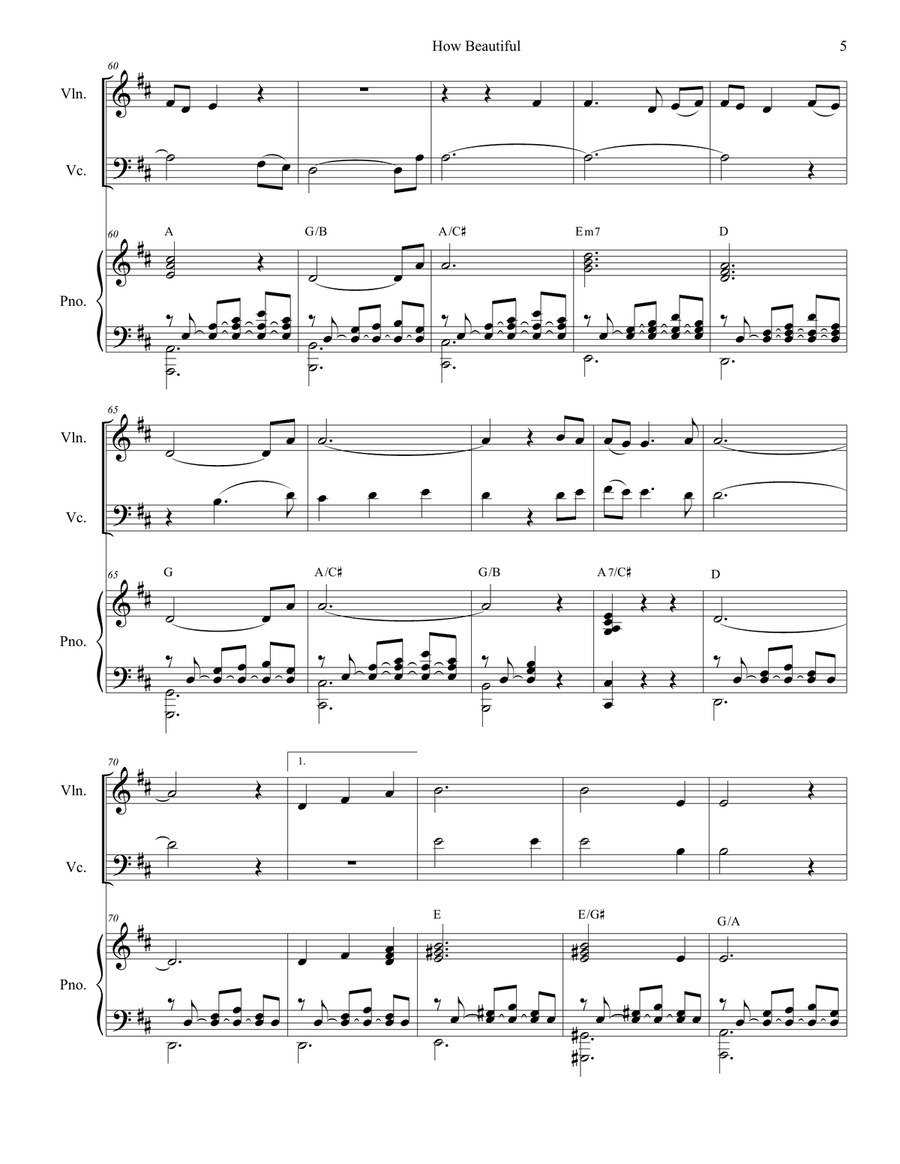 How Beautiful How Beautiful Piano Trio scores gallery preview page 5