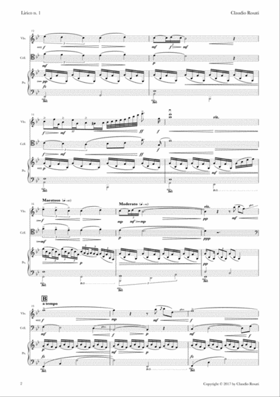 Lirico n. 1 (piano-cello-violin) Piano Trio scores gallery preview page 4
