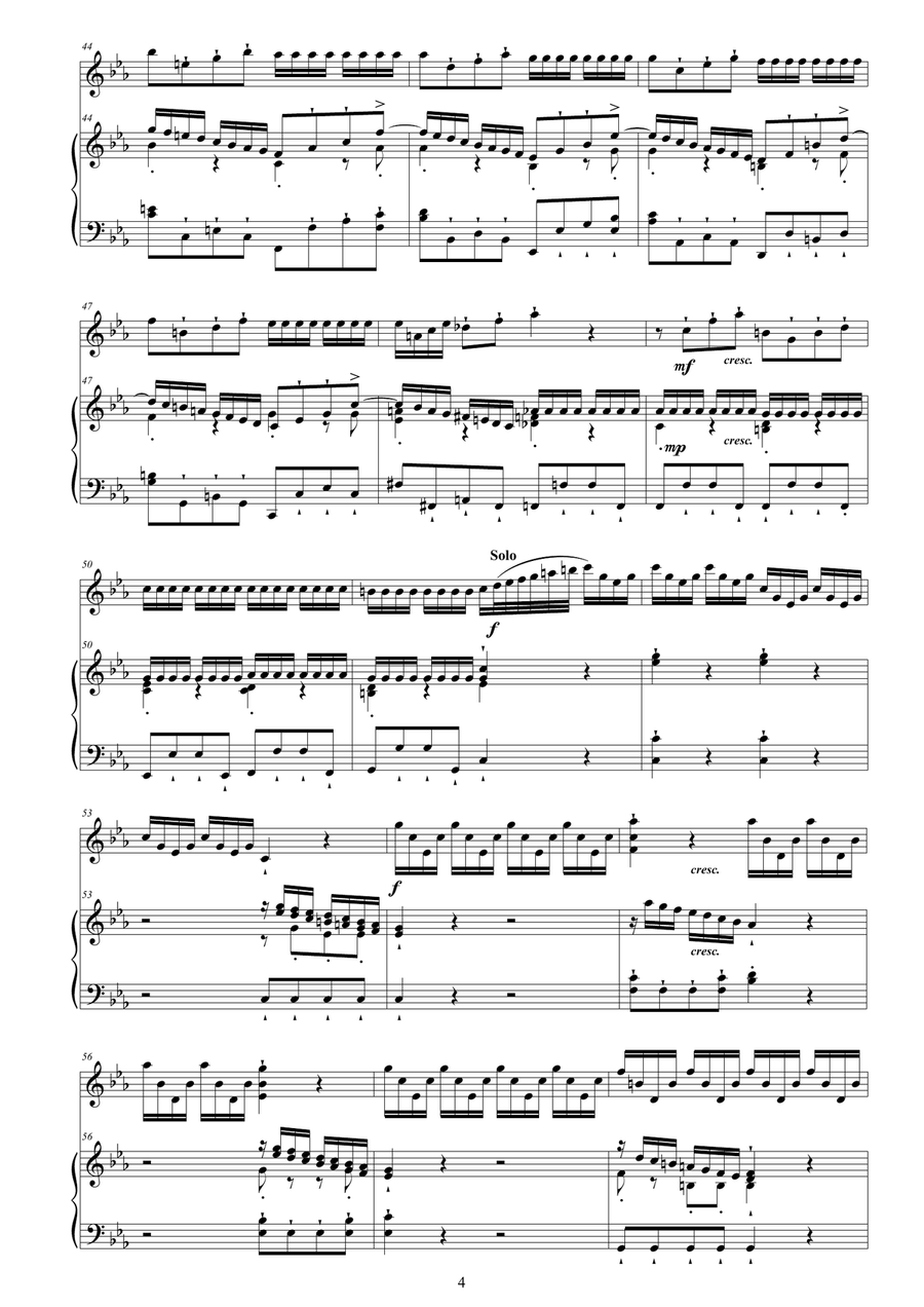 Vivaldi - Violin Concerto No.5 in E flat - La tempesta di mare - RV 253 Op.8 for Violin and Piano Vivaldi - Violin Concerto No.5 in E flat - La tempesta di mare - RV 253 Op.8 for Violin and Piano Violin Solo scores gallery preview page 4