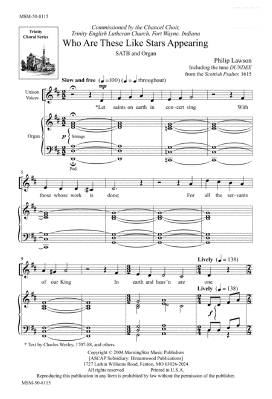 Who Are These Like Stars Appearing 4-Part scores gallery preview page 2