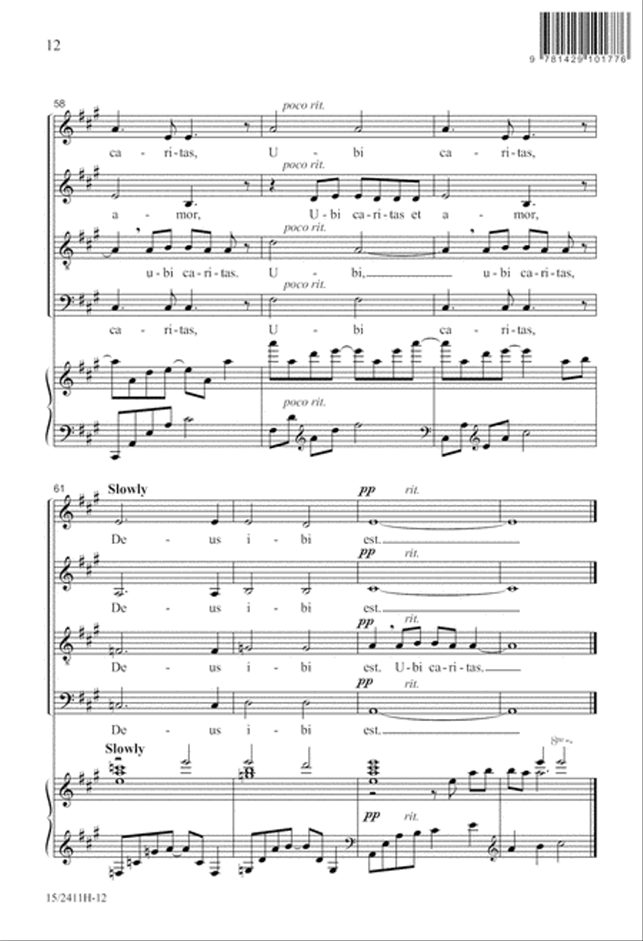 Ubi Caritas Ubi Caritas 4-Part scores gallery preview page 12