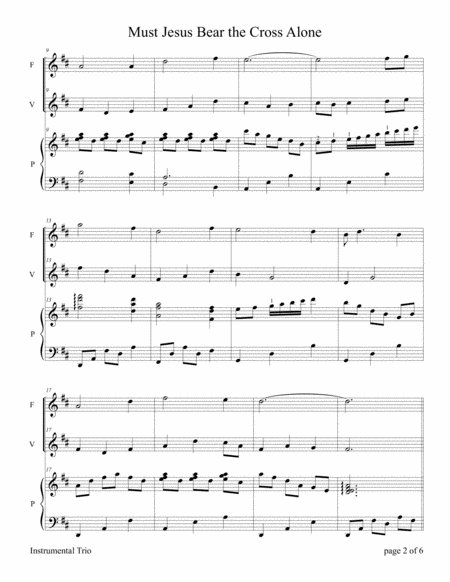Must Jesus Bear the Cross Alone (for Flute and/or Violin Duet with Piano accompaniment)