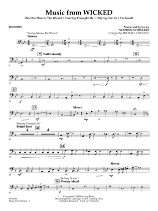 Music from Wicked (arr. Michael Sweeney) - Bassoon