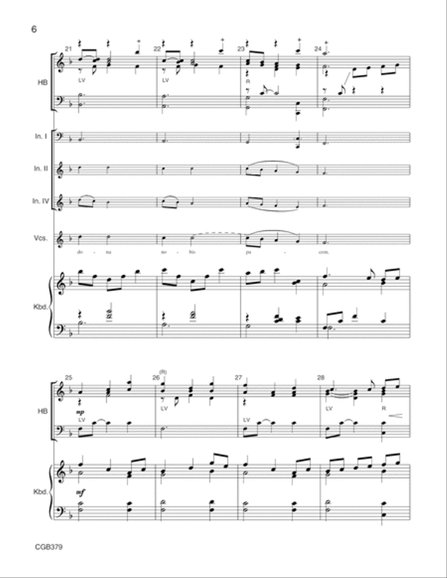 Dona Nobis Pacem (Full Score, includes instrumental parts) Handbell Choir scores gallery preview page 6