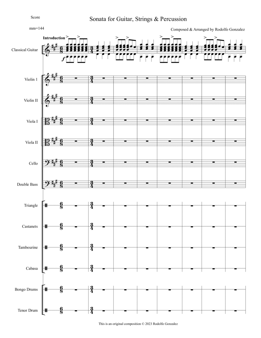 Sonata for Guitar, Strings & Percussion image number null