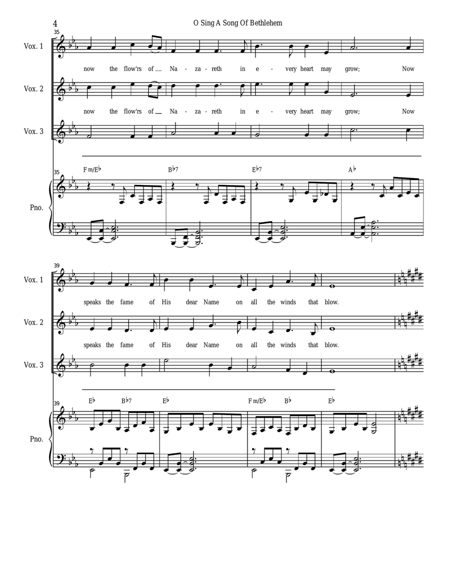 O Sing A Song Of Bethlehem 4-Part scores gallery preview page 4