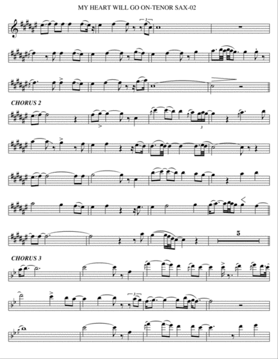 My Heart Will Go On (Love Theme from Titanic) Tenor Saxophone scores gallery preview page 2