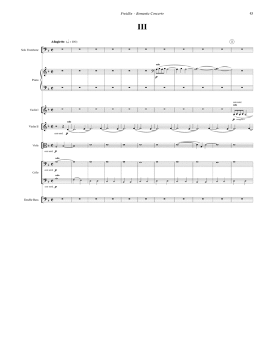Romantic Concerto for Trombone and Orchestra Piano Accompaniment scores gallery preview page 9