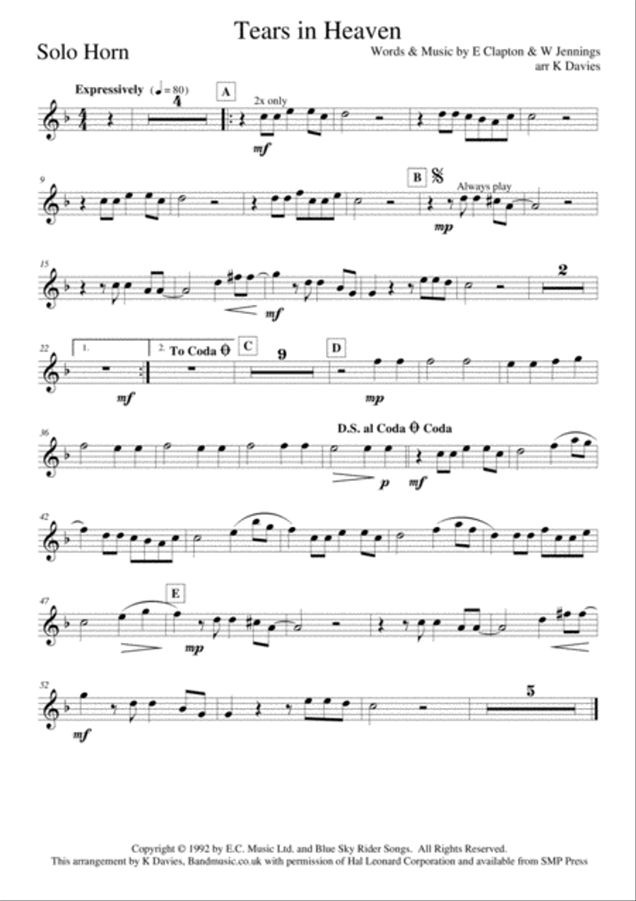 Tears In Heaven Small Ensemble scores gallery preview page 4