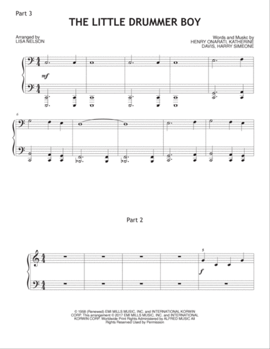 The Little Drummer Boy Piano Trio scores gallery preview page 2