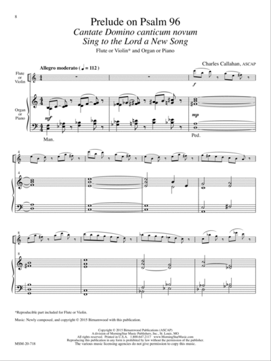 Four Psalm Preludes: Flute or Violin, Organ or Piano Flute scores gallery preview page 4