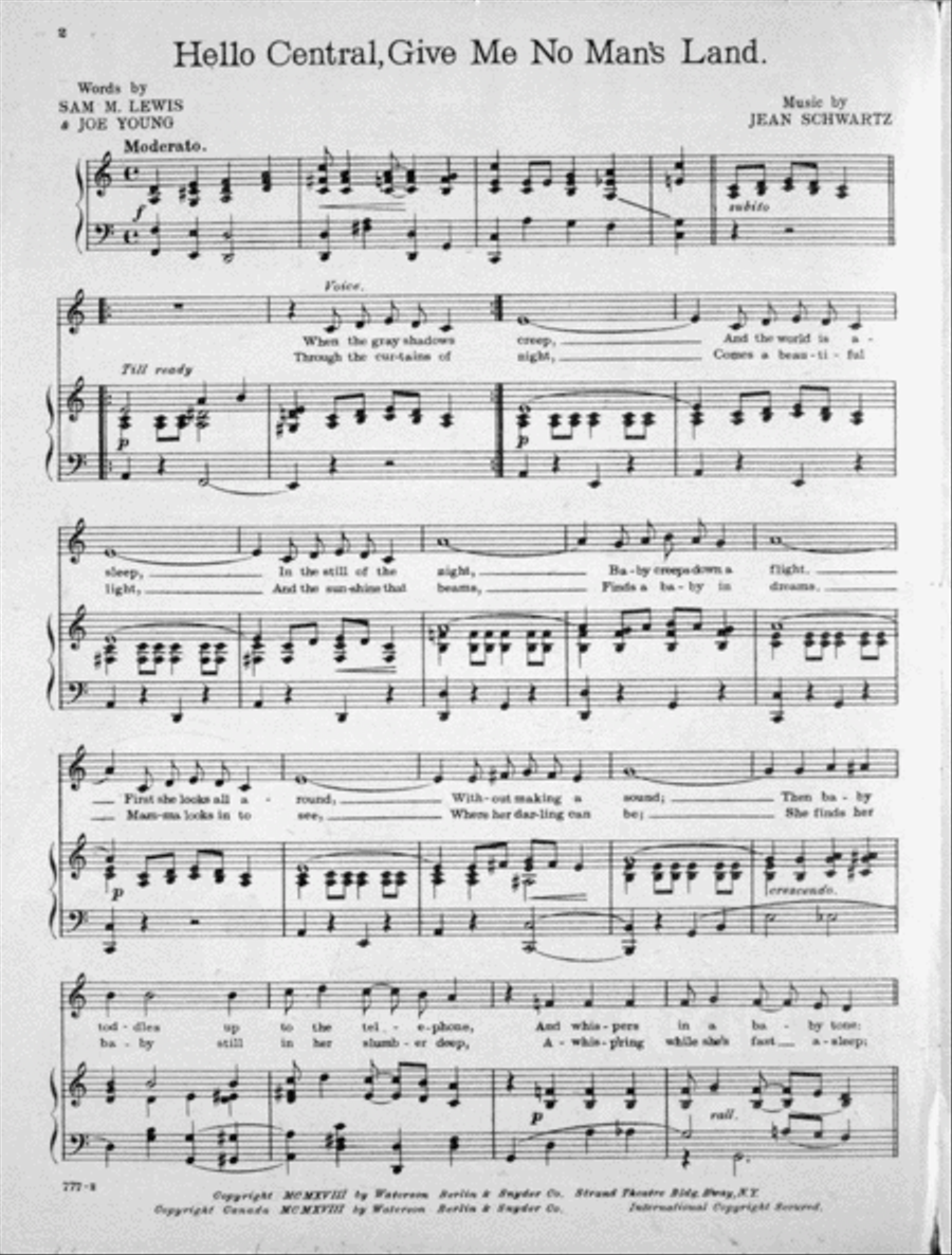 Hello Central! Give Me No Man's Land Voice scores gallery preview page 2