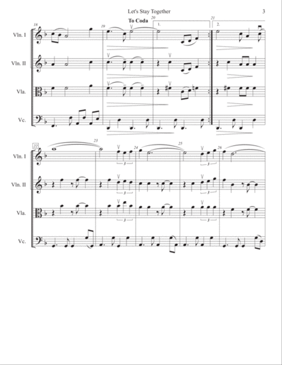 Let's Stay Together Let's Stay Together String Quartet scores gallery preview page 3