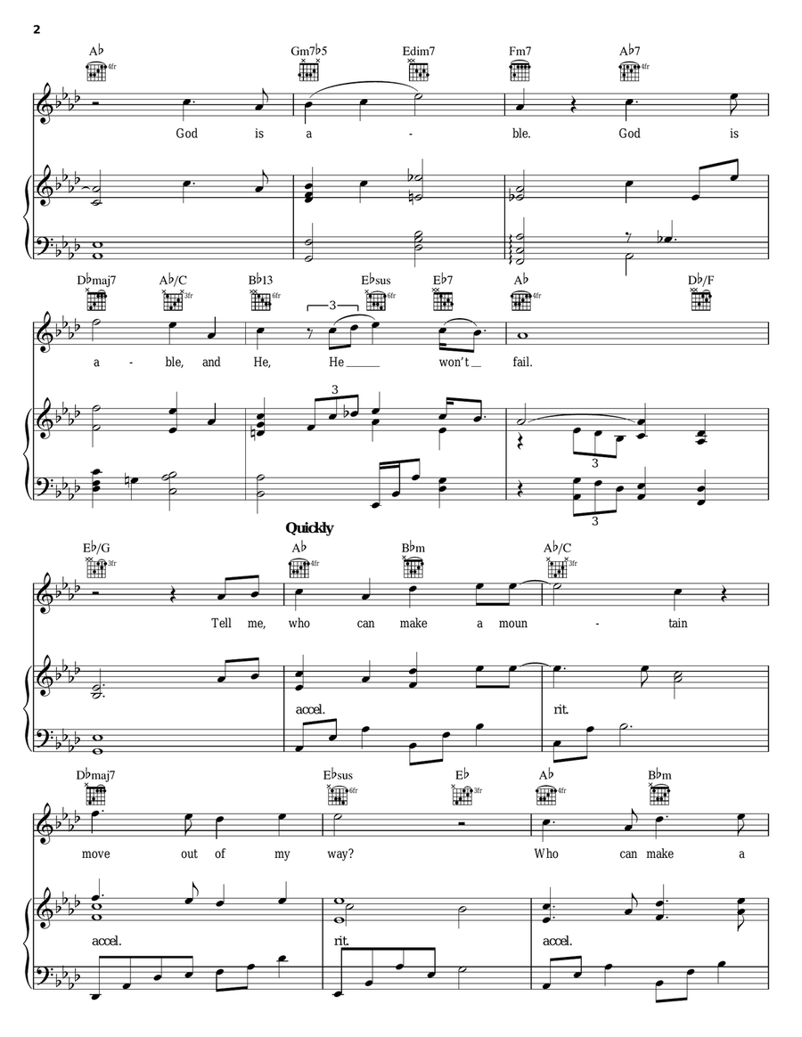 God Is Able Piano, Vocal, Guitar scores gallery preview page 2