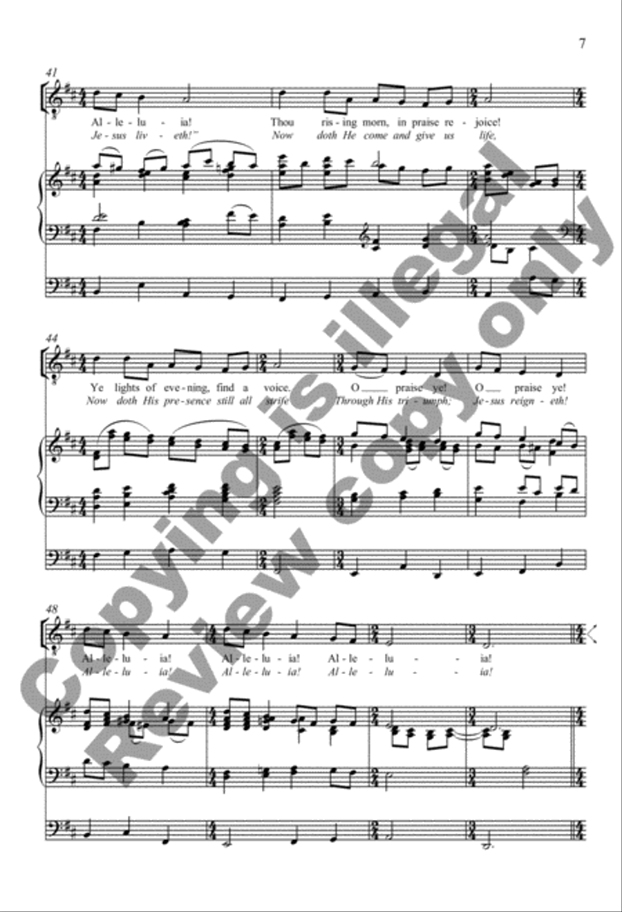 All Creatures of Our God and King (Now Let the Vault of Heaven Resound) 4-Part scores gallery preview page 7