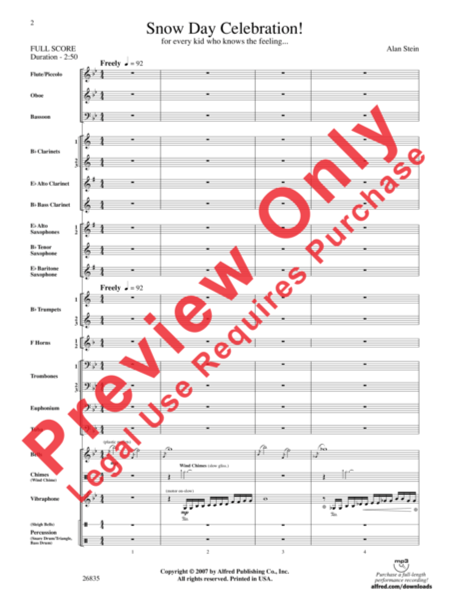 Snow Day Celebration! Concert Band scores gallery preview page 3
