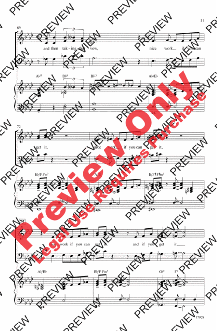 Nice Work If You Can Get It 3-Part scores gallery preview page 11