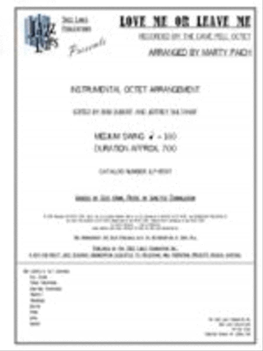 Love Me Or Leave Me Jazz Ensemble scores gallery preview page 1