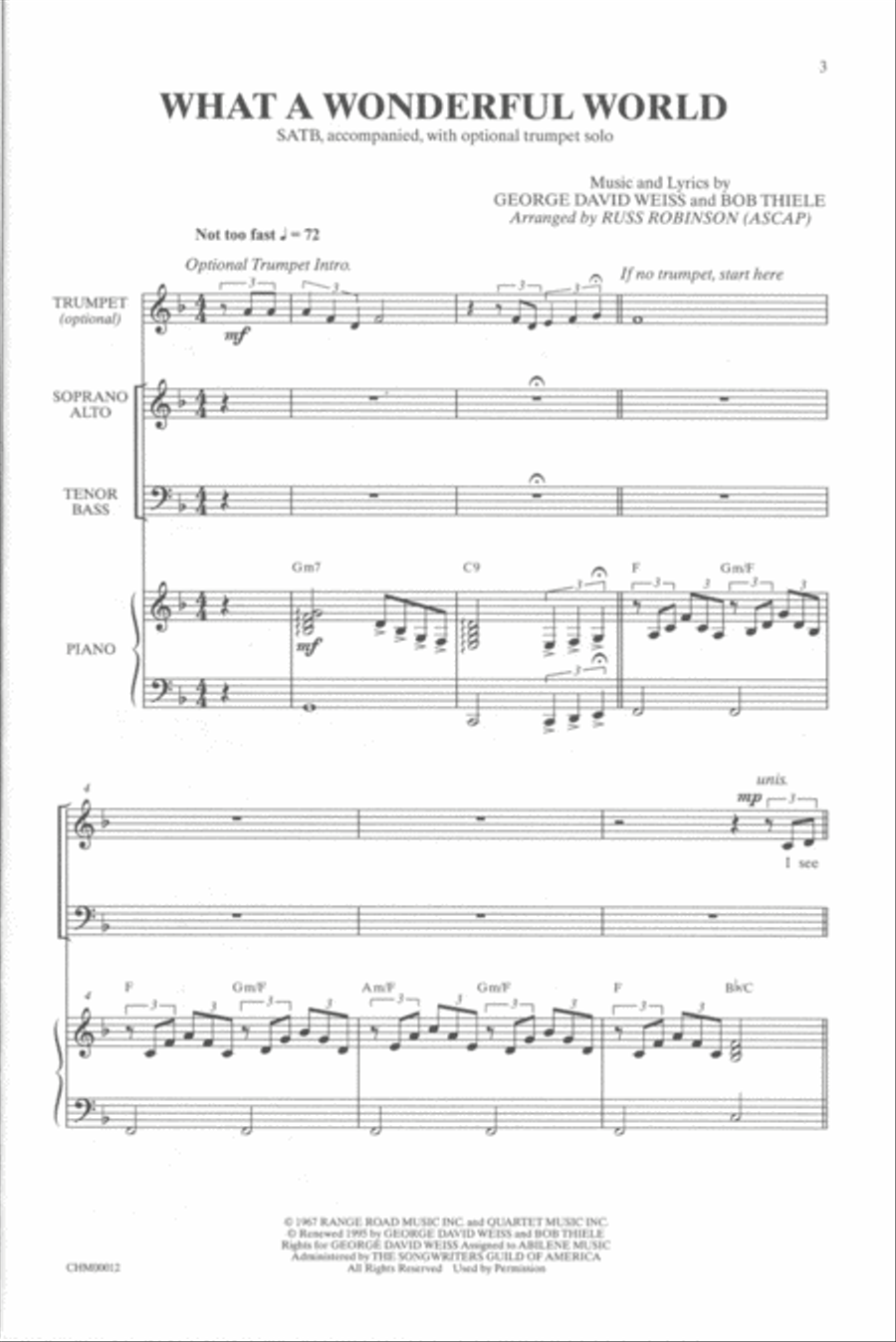 What a Wonderful World 4-Part scores gallery preview page 2