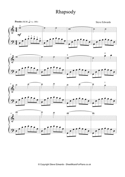 Rhapsody - Intermediate Piano Solo image number null