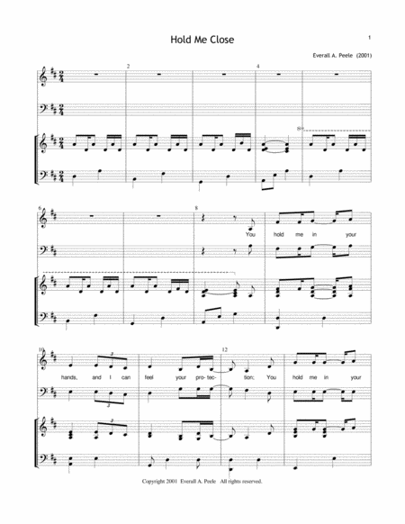 Hold Me Close - Choir Version (includes unlimited license to copy) image number null