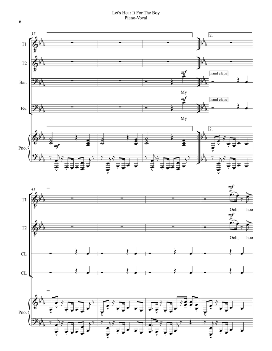 Let's Hear It For The Boy TTBB scores gallery preview page 6